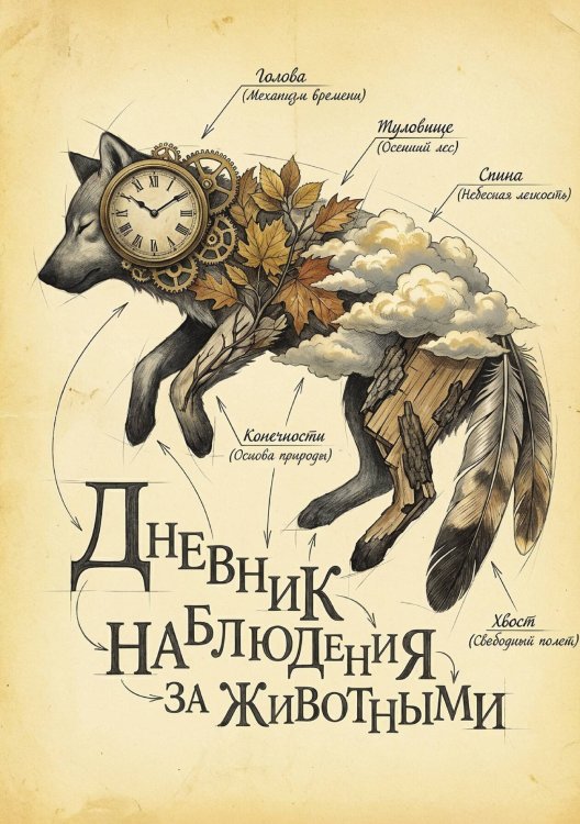 Обложка книги «Дневник наблюдения за животными, дизайн: "Метранпаж" универсальный, 100 страниц» — Нет автора, ISBN 9785521989454