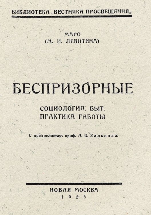 Обложка книги «Беспризорные. Социология. Быт. Практика работы» — Левитина Мария Исааковна, ISBN 9785521954568