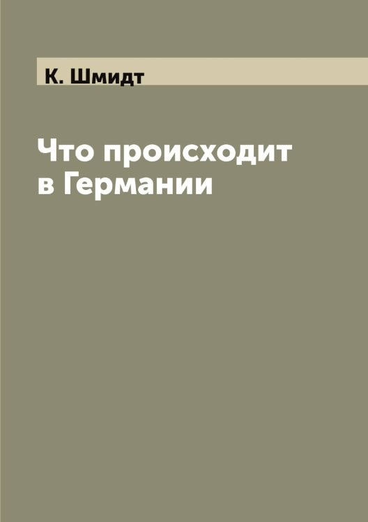 Обложка книги «Что происходит в Германии» — К. Шмидт, ISBN 9785521313853