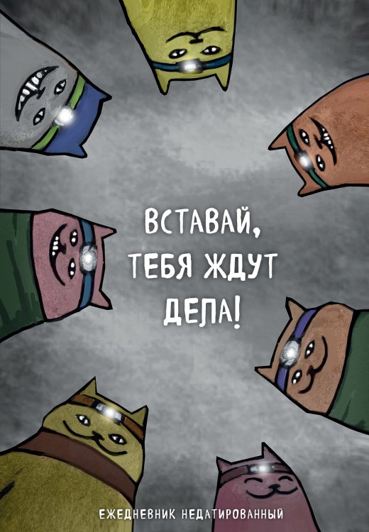 Обложка книги «Коты-туристы. Вставай, тебя ждут дела. Ежедневник недатированный (А5, 72 л.)» — Екатерина Богданова, ISBN 9785042242212