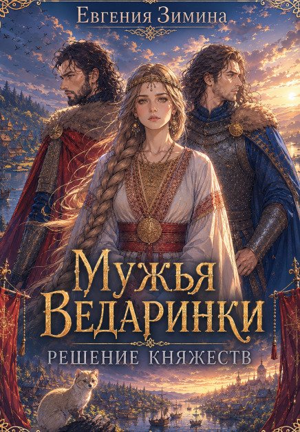 Обложка книги «Мужья ведаринки. Решение княжеств» — Евгения Зимина, ISBN 9785524039095