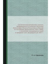 Систематическая роспись книгам, продающимся в книжном магазине Александра Ильича Глазунова, в Москве  за последнее десятилетие (1855-1866), с указанием находящихся ныне в продаже книг, вышедших до 1857 г.
