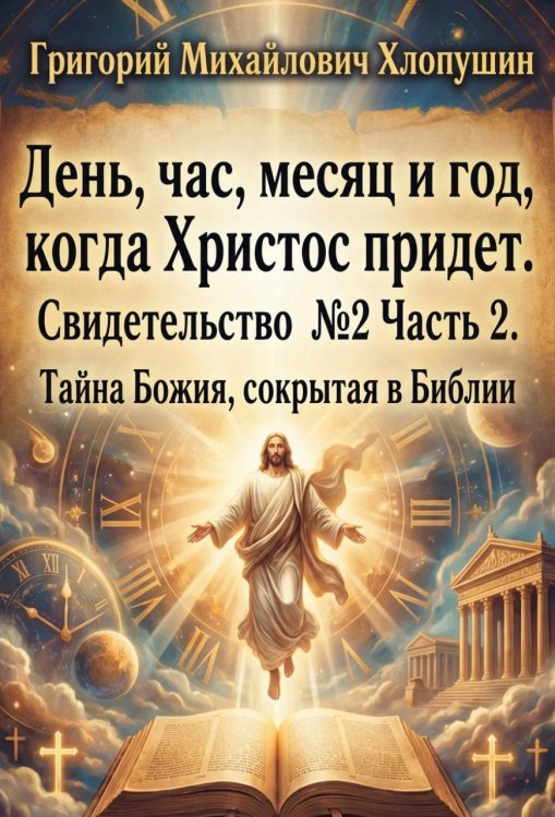 Обложка книги «День, час, месяц и год, когда Христос придет. Свидетельство №2 часть 2. Тайна Божия сокрытая в Библии» — Григорий Михайлович Хлопушин, ISBN 9785006105348