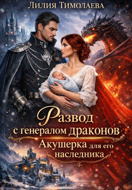 Обложка книги «Развод с генералом драконов. Акушерка для его наследника» — Лилия Тимолаева, ISBN 9785524023889