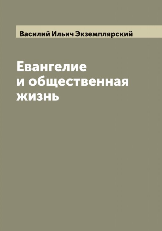 Евангелие и общественная жизнь Обложка книги «Евангелие и общественная жизнь» — Василий Ильич Экземплярский, ISBN 9785521391103