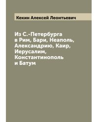 Из С.-Петербурга в Рим, Бари, Неаполь, Александрию, Каир, Иерусалим, Константинополь и Батум