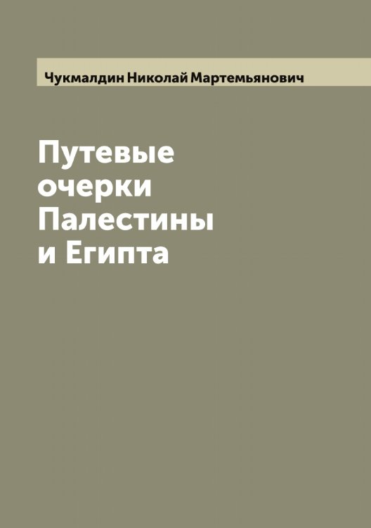 Обложка книги «Путевые очерки Палестины и Египта» — Чукмалдин Николай Мартемьянович, ISBN 9785521304622