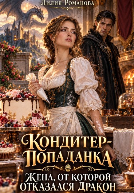 Обложка книги «Кондитер-попаданка. Жена, от которой отказался дракон» — Лилия Тимолаева, ISBN 9785524058515