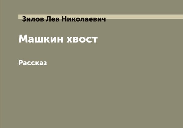 Машкин хвост Обложка книги «Машкин хвост» — Зилов Лев Николаевич, ISBN 9785519862004