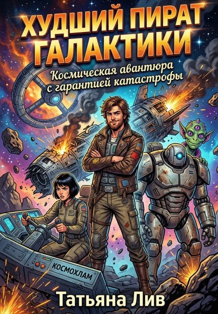 Обложка книги «Худший пират галактики» — Татьяна Лив, ISBN 9785524067401