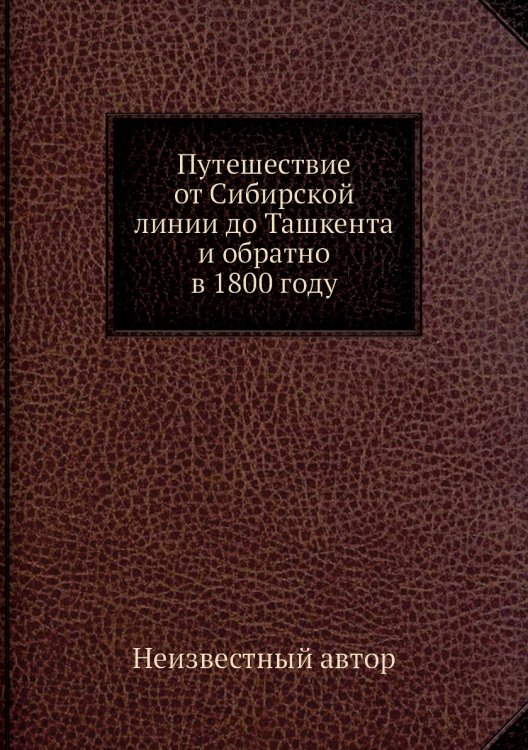 Путешествие от Сибирской линии до Ташкента и обратно в 1800 году