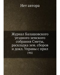 Журнал Балашовского уездного земского собрания Сметы, раскладка зем. сборов и докл. Управы с прил