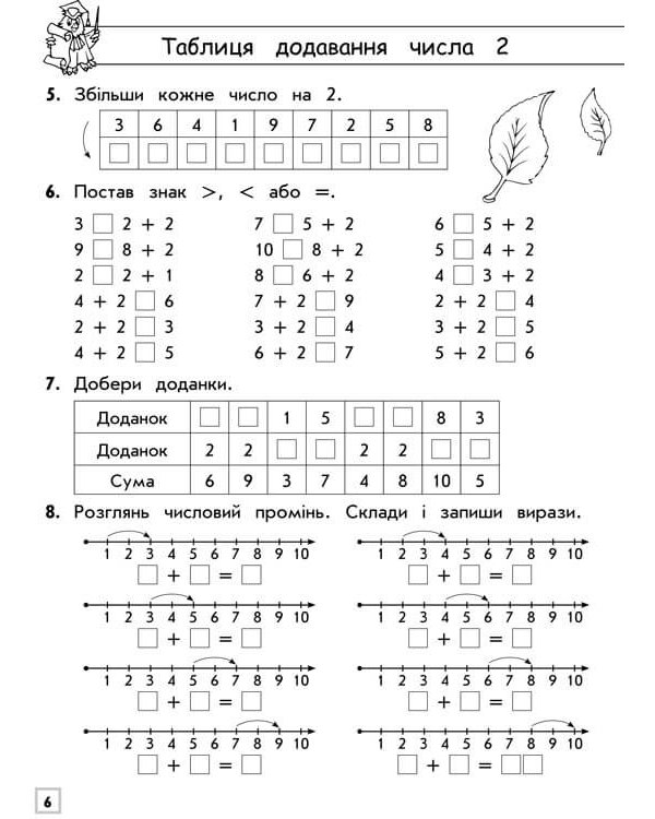 Тренажер з математики. Таблиці додавання і віднімання у межах 10