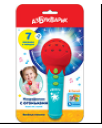 Веселые песенки Микрофончик с огоньками Красный