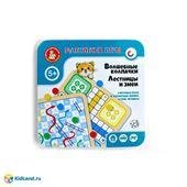 Магнитные игры Игра магнитная в жестяной коробочке Волшебные колпачки. Лестницы и змейки