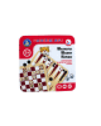 Игра магнитная в жестяной коробочке Шахматы, шашки, нарды