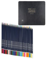 Карандаши цв. акварельные 24 цв.мягкие ARTCLUB КЦ-6228 черное дерево, 6М, круглые,d4мм,кр4