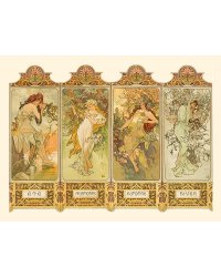 Постер.Альфонс Муха. Серия «Времена года 1886г.». Формат А3.
