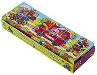 IQ кубики. 12 кубиков в поддончике длинные. Путешествие с ветерком .5+