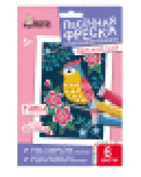 Набор для творчества. Песочная фреска Райский сад птичка рамка, 6 цветов, 205х290 мм