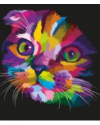 Набор для творчества мозаика из кристаллов-страз Кошка: кристаллы 30 цветов (акрил), холст на подрамнике из МДФ с клеевой схемой из нетканого материала (полиэфирные волокна), стилус (полипропилен), силиконовый клей для стилуса, лоток для кристаллов (полип