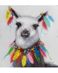 Набор для творчества мозаика из кристаллов-страз Лама: кристаллы 30 цветов (акрил), холст с клеевой схемой из нетканого материала (полиэфирные волокна), стилус (полипропилен), силиконовый клей для стилуса, лоток для кристаллов (полипропилен). / 20x20x0,1с