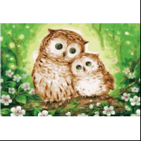 Набор для творчества мозаика из кристаллов-страз Совята: кристаллы 30 цветов (акрил), холст с клеевой схемой из нетканого материала (полиэфирные волокна), стилус (полипропилен), силиконовый клей для стилуса, лоток для кристаллов (полипропилен). / 20x30x0,