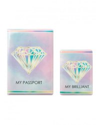 Набор обложек Кристалл: для паспорта - 1 шт, для пластиковой карты - 1 шт (материал изделий: лицевая часть - пленка ПВХ 280 мкр, внутренняя часть - картон и поролон). / 13,5х18,9 см арт.82784