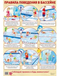 Демонстрационный плакат А2. Правила поведения в бассейне