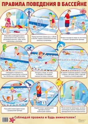 Демонстрационный плакат А2. Правила поведения в бассейне