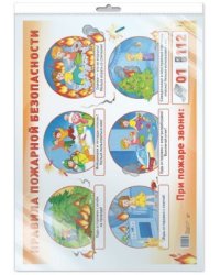 Демонстрационный плакат А2. Правила пожарной безопасности в индивидуальной упаковке с европодвесом и клеевым клапаном