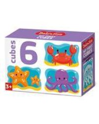 Кубики пластмассовые Обитатели моря 6 шт Baby Toys