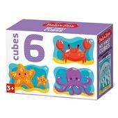 Кубики пластмассовые Обитатели моря 6 шт Baby Toys