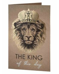 Подарочная открытка Королю с книжной раскладкой с технологией из мелованного картона 235 р, цветность 4+4, дизайн с присутствием золотого тиснения, уф лак. 18,3х12,1см арт.82740