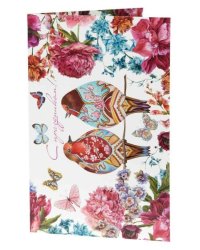 Подарочная открытка Птички с книжной раскладкой из мелованного картона 235 р, цветность 4+4, уф лак. 18,3х12,1см арт.82732