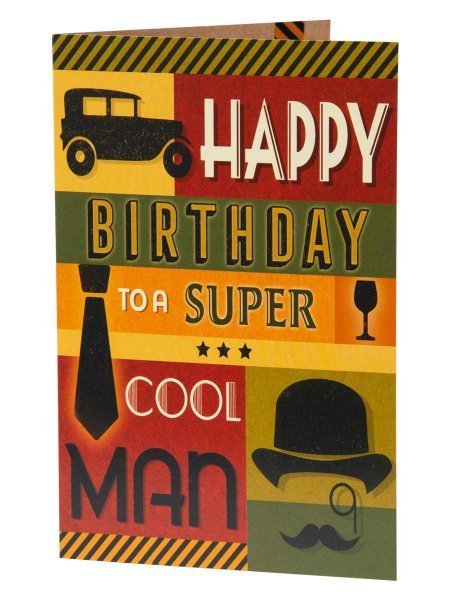 Подарочная открытка Супер мен с книжной раскладкой из мелованного картона 235 р, цветность 4+4, уф лак. 18,3х12,1см арт.82727