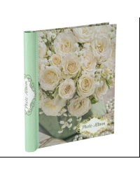 Фотоальбом «БЕЛЫЕ РОЗЫ» с обложкой из картона (с листами из картона с клеевым покрытием и пленкой-ПВХ для крепления фото, с креплением на гребне (20 листов) / 2,5x29x24.5см арт.81303