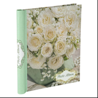 Фотоальбом «БЕЛЫЕ РОЗЫ» с обложкой из картона (с листами из картона с клеевым покрытием и пленкой-ПВХ для крепления фото, с креплением на гребне (20 листов) / 2,5x29x24.5см арт.81303