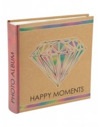 Фотоальбом «БРИЛЛИАНТ» на 200 фотографий (обложка из картона, листы из бумаги c кармашками-держателями из ПВХ для фото, с полями для записей), 50 листов / 22*22*5см арт.81293
