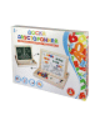 Доска двухсторонняя магнитно-маркерная с поддоном рус.алф., цифры, знаки