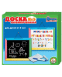 Доска комбинированная 5 настенная русангл.алф, цифры, знаки пласт.и на карт, h35 мм цв.