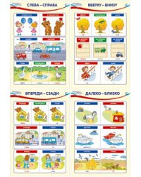 Комплект познавательных мини-плакатов. Математика: Ориентировка в пространстве - Математические ступеньки, 4-5, 5-6 лет