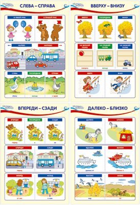 Комплект познавательных мини-плакатов. Математика: Ориентировка в пространстве - Математические ступеньки, 4-5, 5-6 лет