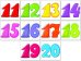 НК2-8129 Комплект наклеек Цифры от 11 до 20 10 наклеек, формат 11,3х8 см. В индивидуальной упаковке с европодвесом и клеевым клапаном