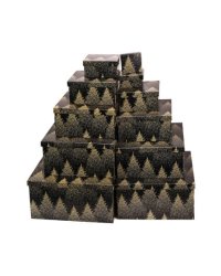 Набор квадратных коробок 11 в 1 Зимний лес 25,5x25,5x13-5,5x5,5x2,5Собственная разработкаПП-7206
