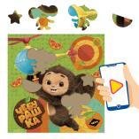 ПАЗЛЫ ФИГУРНЫЕ (ГеоДом) Головоломка с дополненной реальностью. 80 деталей. Чебурашка. 30х30,5 см. ГЕОДОМ