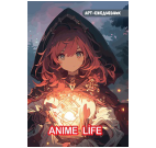 Блокнот Anime Life. Арт-ежедневник Девочка в капюшоне с магическим шаром