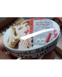 Коробка для безделушек и мелочей Помада арт.43716 8х6х2,3см, из черного окрашенного металла 8х6х2,3