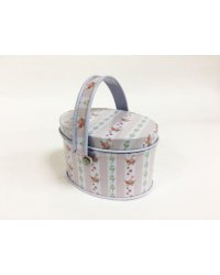 Коробка для безделушек и мелочей Цветные полоски арт.43702 7,9х5,4х5,3см, из черного окрашенного металла 7,9х5,4х5,3