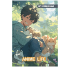Блокнот Anime Life. Арт-ежедневник Мальчик с котиками